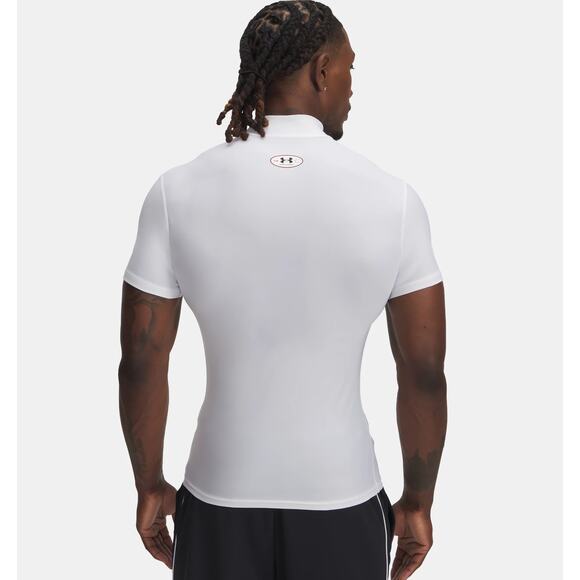 NWT Under Armour HeatGear OG Compression Men's Mock Short Sleeve in White sz XL - Picture 2 of 8